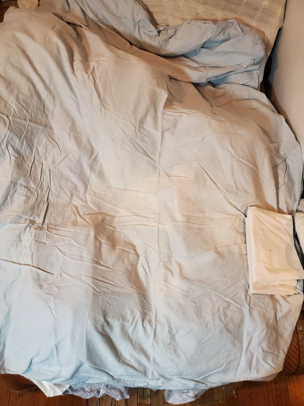 Hudson Park Full Size White Cotton Bedding Lot - 4 Mattress Covers, 1 Sheet, 7 P